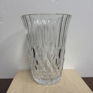 VINTAGE CUT GLASS VASE~VAL‎ ST. LAMBERT~DIAMOND PATTERN~8"~CRYSTAL